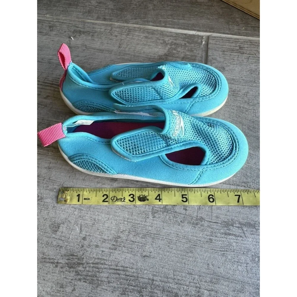 Toddlers Girls Speedo Hybrid Light Blue Water Shoes Easy On & Off Beach L 9 / 10